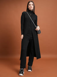 Tokyo Talkies Cardigan With Sweatshirt & Trousers