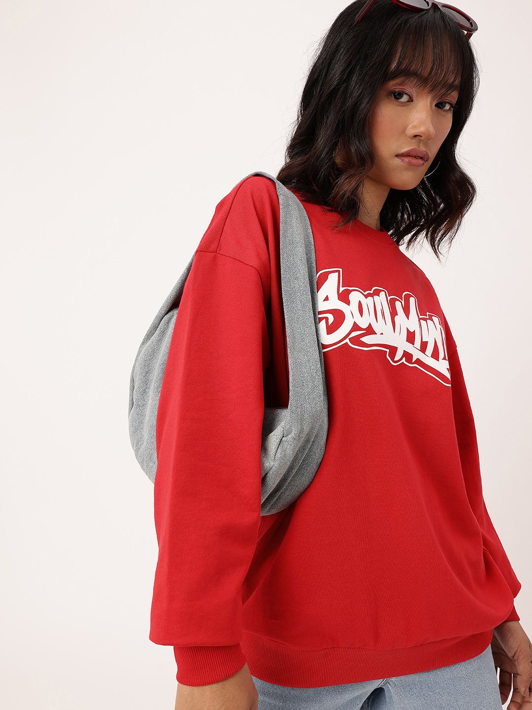 DressBerry Printed Cotton Terry Relaxed Fit Sweatshirt