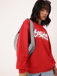 DressBerry Printed Cotton Terry Relaxed Fit Sweatshirt