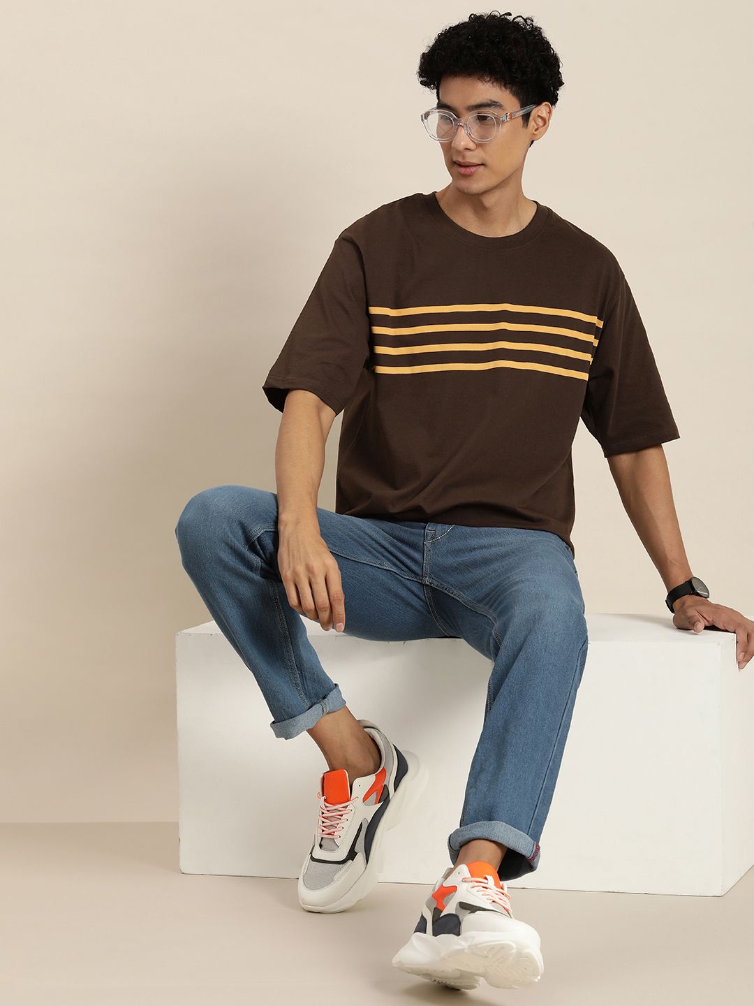 DILLINGER Men Striped Oversized T-shirt