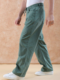 The Indian Garage Co Men Striped Loose Fit Trousers