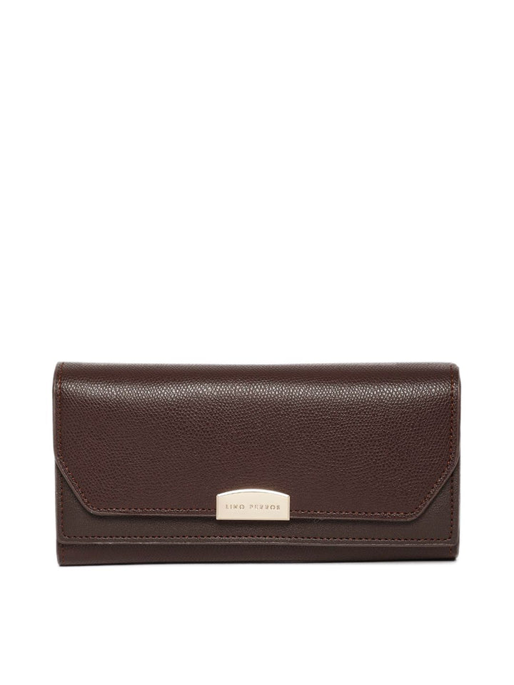 Lino Perros Women Brown Solid Three Fold Wallet