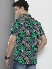 The Indian Garage Co Men Black Floral Printed Casual Shirt