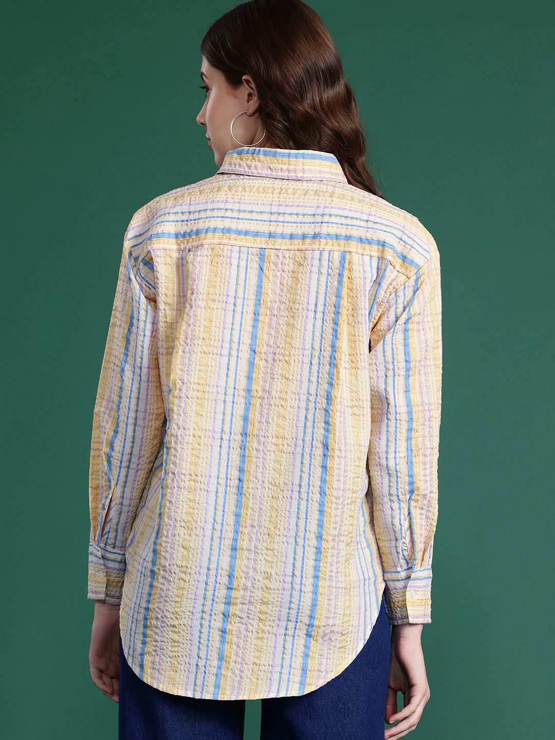 DressBerry Seersucker Striped Casual Shirt