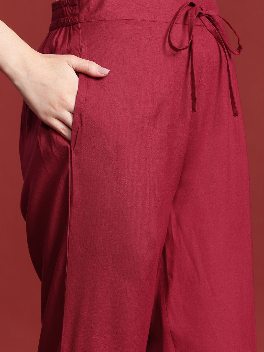 Anouk Straight Kurta & Trousers with Printed Dupatta