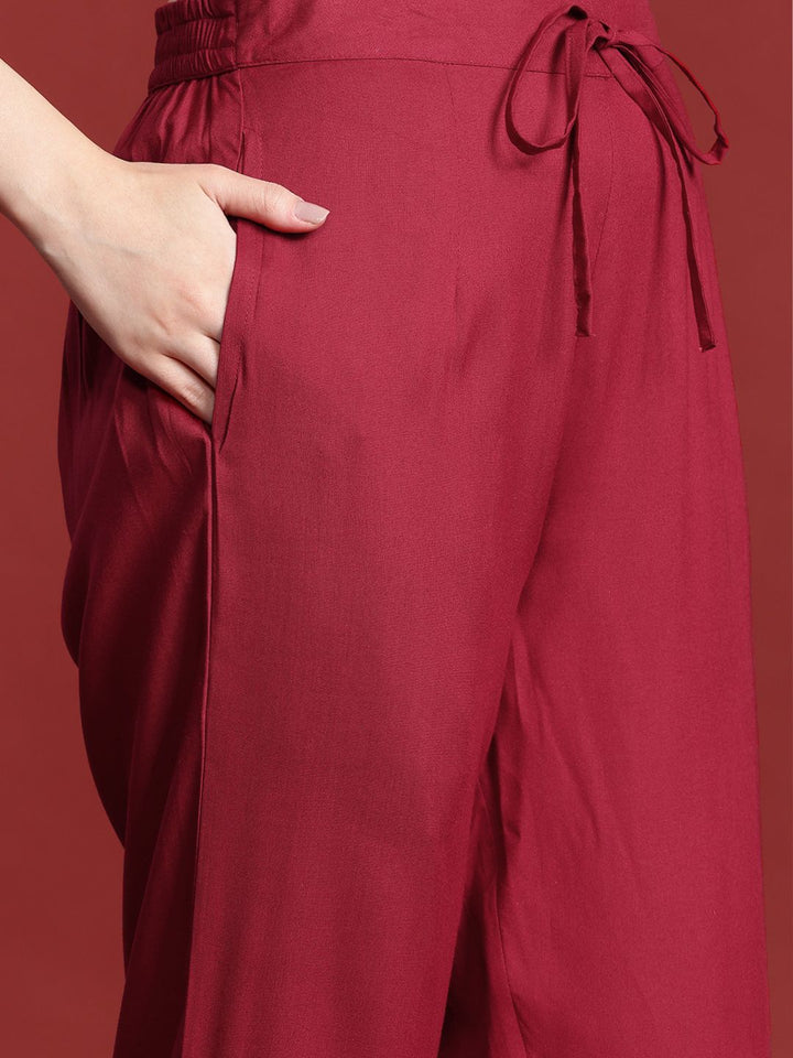 Anouk Straight Kurta & Trousers with Printed Dupatta