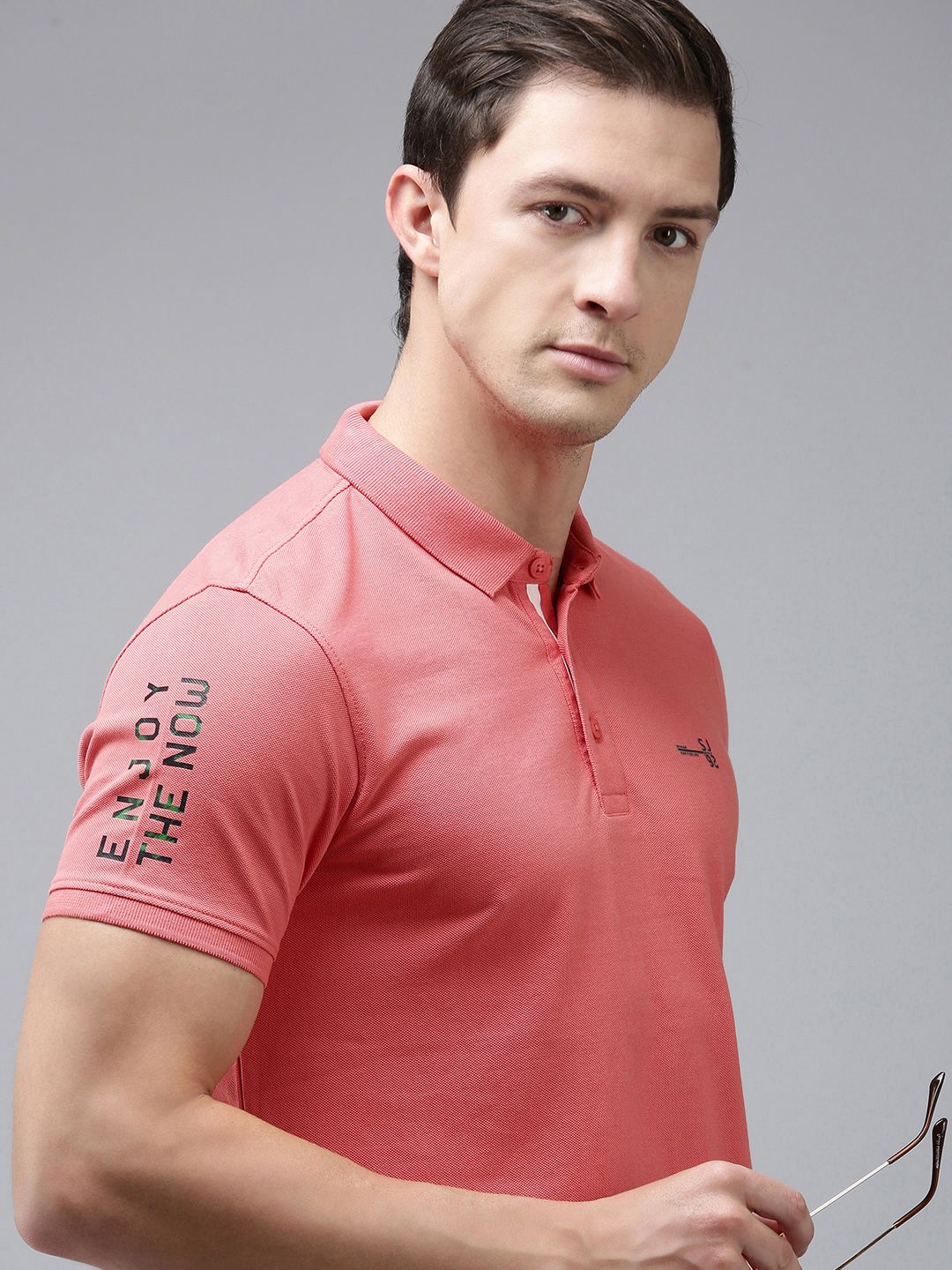 SPYKAR Men Polo Collar Pure Cotton Slim Fit T-shirt