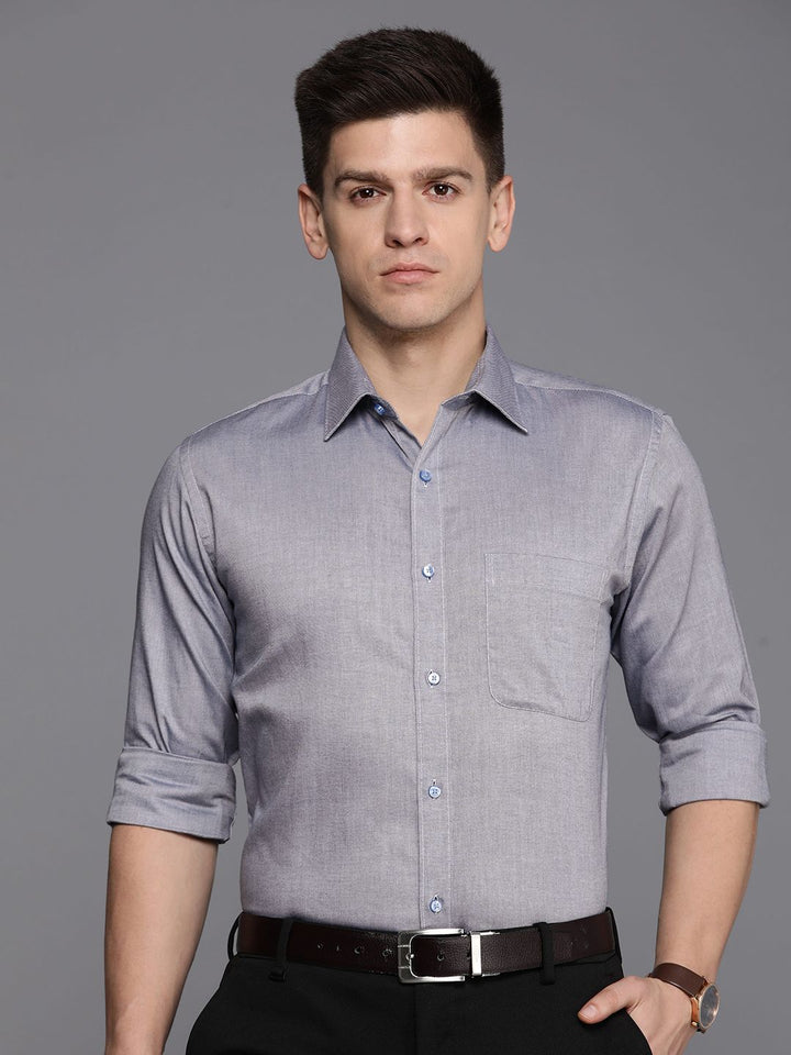 Raymond Self Design Slim Fit Pure Cotton Formal Shirt