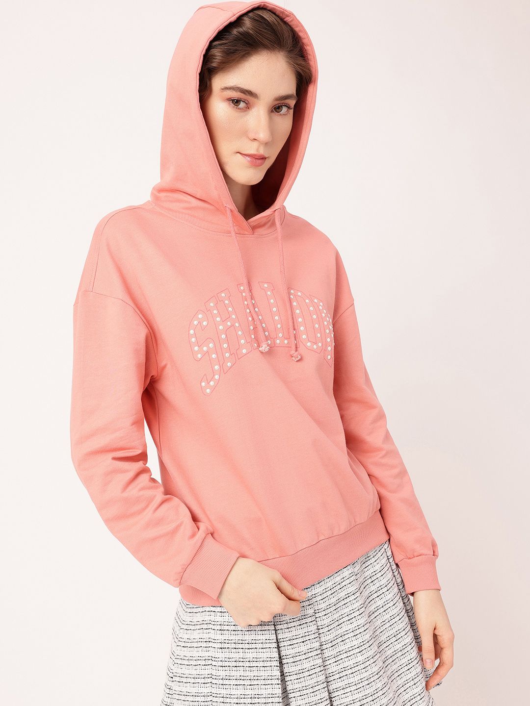 DressBerry Cotton Terry Relaxed Fit Hooded Sweatshirt
