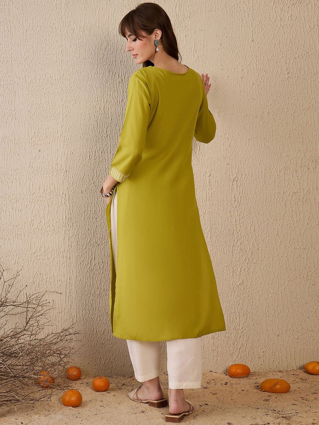 Indo Era Women Ethnic Motifs Embroidered Thread Work Kurta