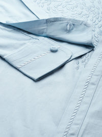 House of Pataudi Self Design Pure Cotton Opaque Party Shirt