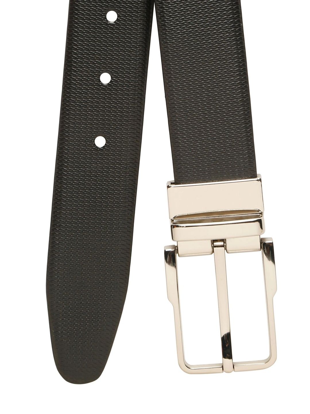 Teakwood Leathers Men Textured Leather Reversible Formal Belt