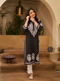House of Chikankari Women Black Mulmul Chikankari Embroidered Kurta