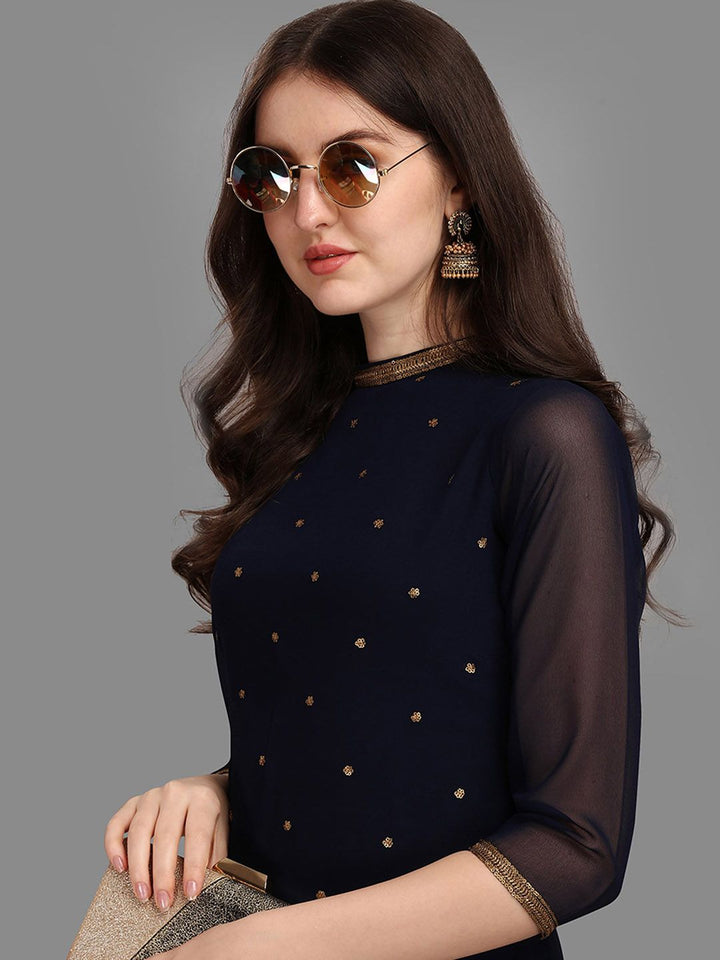 KALINI Sequin Embellished Straight Kurta with Trousers