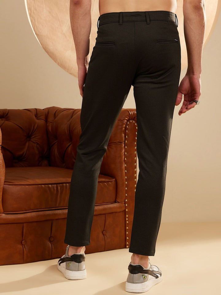DENNISON Men Smart Tapered Fit Easy Wash 4-Way Lycra Trouser