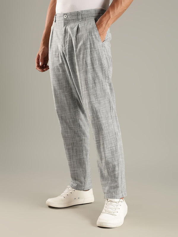 Thomas Scott Men Smart Straight Fit Pleated Linen Trouser