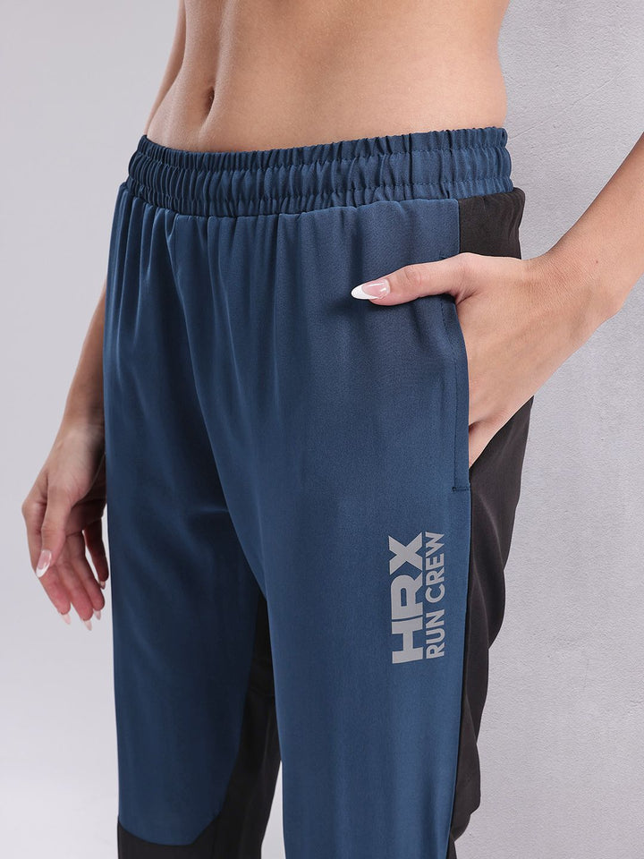 HRX by Hrithik Roshan Women Colourblocked Rapid-Dry Running Cropped Track Pants