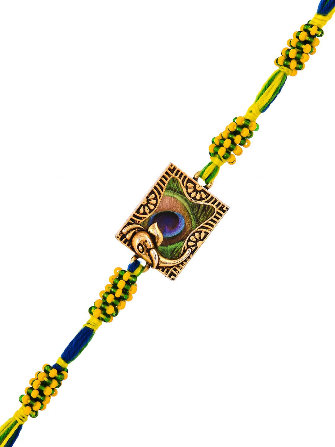 Voylla Men Peacock Feather Thread Rakhi