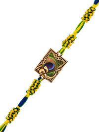 Voylla Men Peacock Feather Thread Rakhi