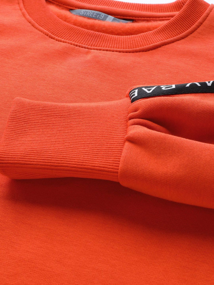 STREET 9 Women Orange Solid Sweatshirt