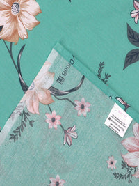 BOMBAY DYEING Allure Sea Green Floral Cotton 144TC Fitted Bedsheet Set-1.52mX1.98mX 30 cm