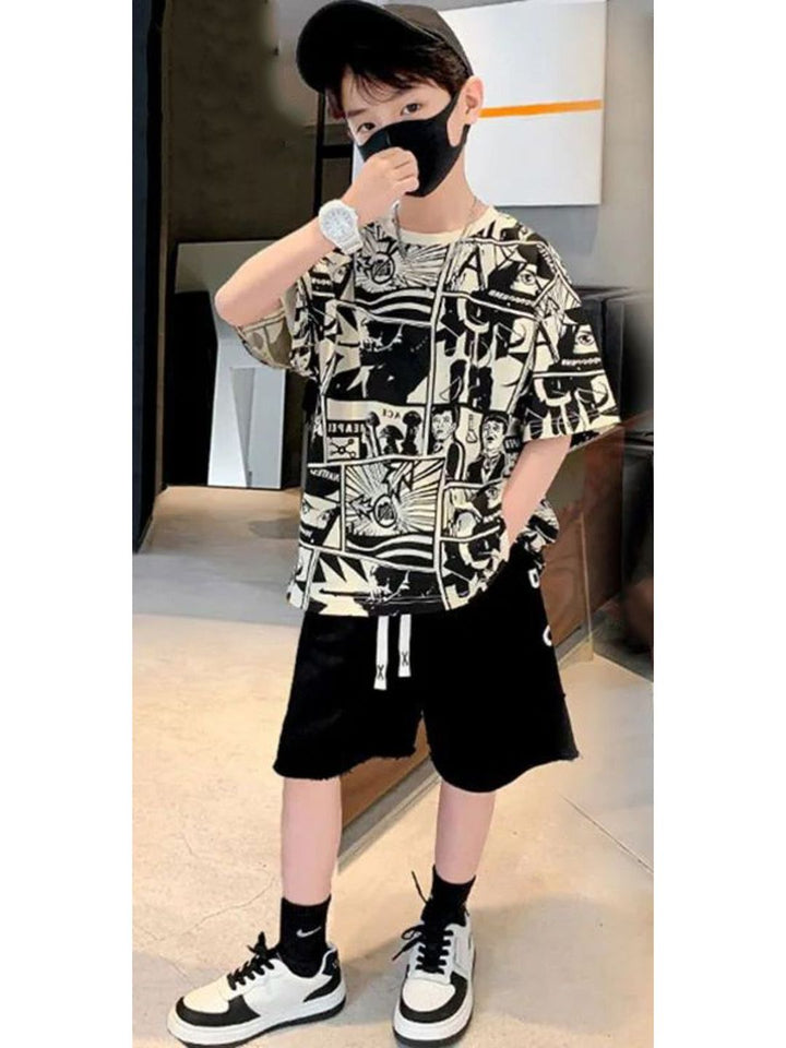 YK Boys Printed Pockets T-shirt