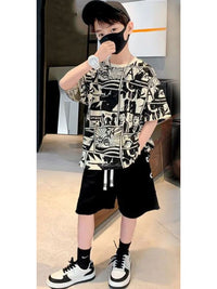 YK Boys Printed Pockets T-shirt