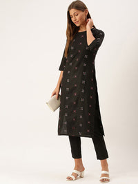 KALINI Woven Design Kurta with Trousers