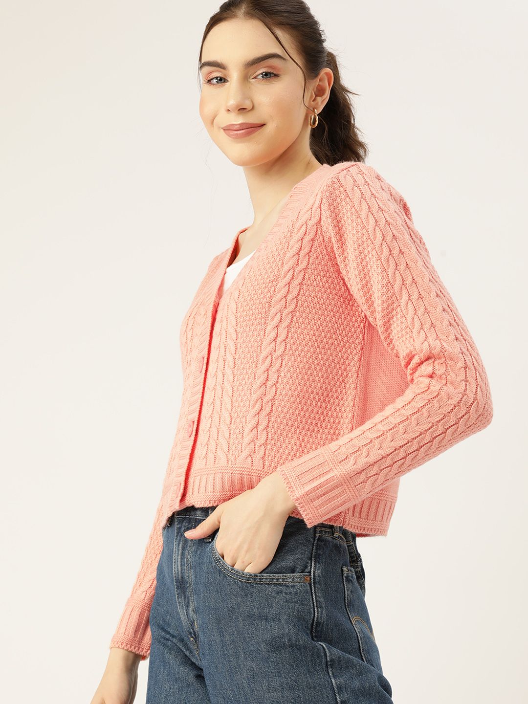 DressBerry Women Acrylic Cable Knit Cardigan