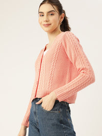 DressBerry Women Acrylic Cable Knit Cardigan