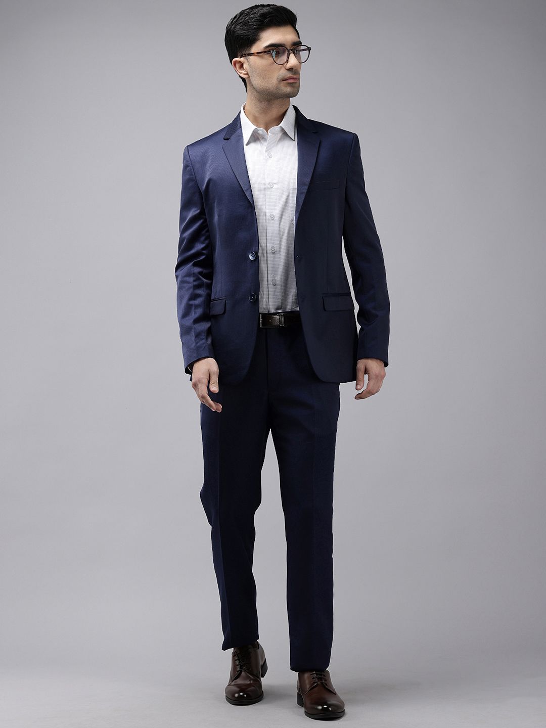 Park Avenue Self Design Single Breasted Super Slim Fit 2-Peice Suit