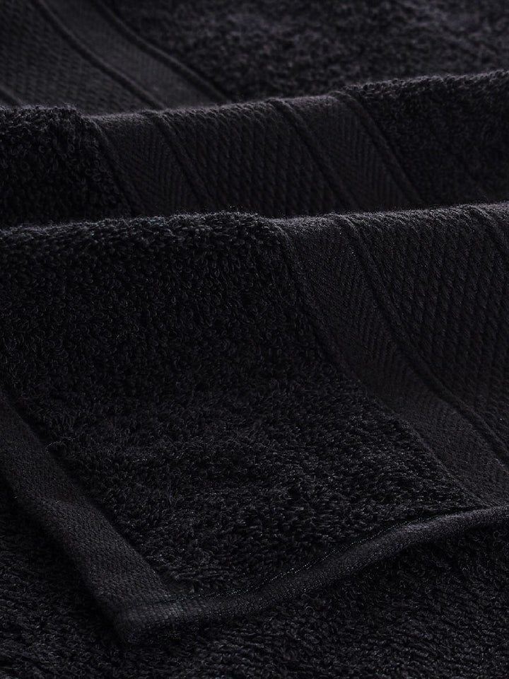 MYTRIDENT Black Set Of 2 500 GSM Pure Cotton Bath Towels