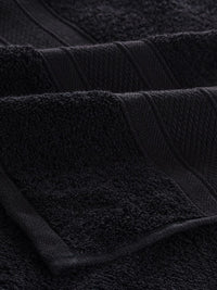 MYTRIDENT Black Set Of 2 500 GSM Pure Cotton Bath Towels