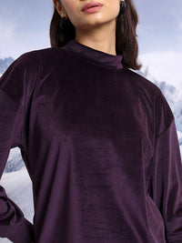Tokyo Talkies High Neck Relaxed Fit Top With Bell Bottom Trousers