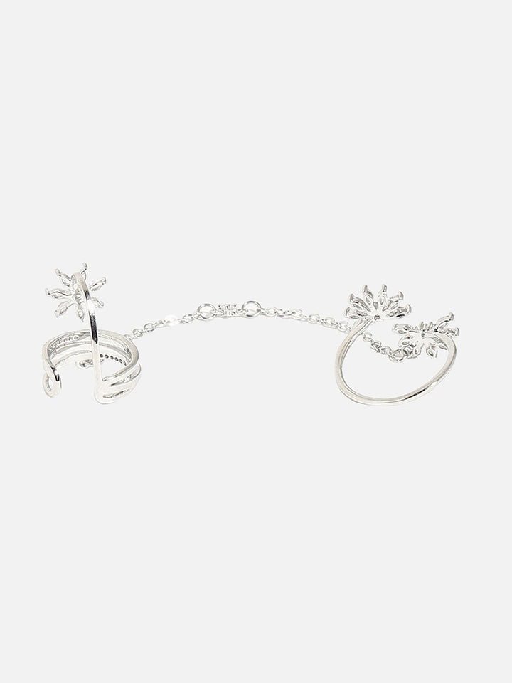Cincin jari bersalut perak & batu yang berlapis perak