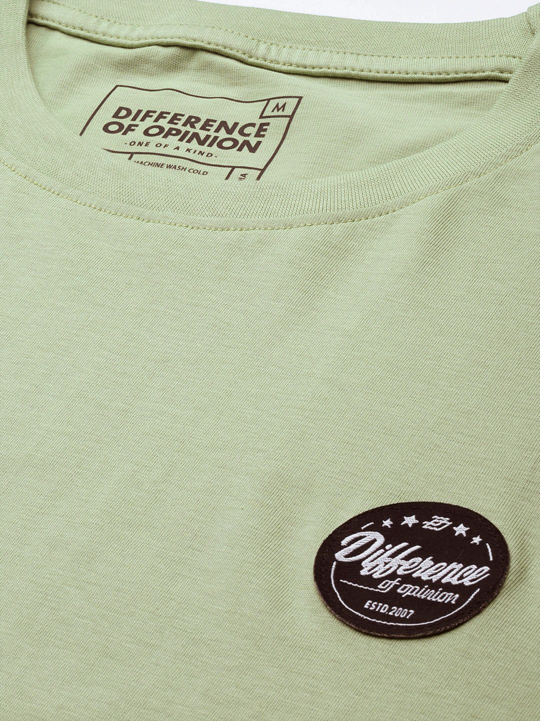 Difference of Opinion Men Mint Green Round Neck Drop-Shoulder Sleeves Cotton Loose T-shirt