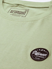 Difference of Opinion Men Mint Green Round Neck Drop-Shoulder Sleeves Cotton Loose T-shirt