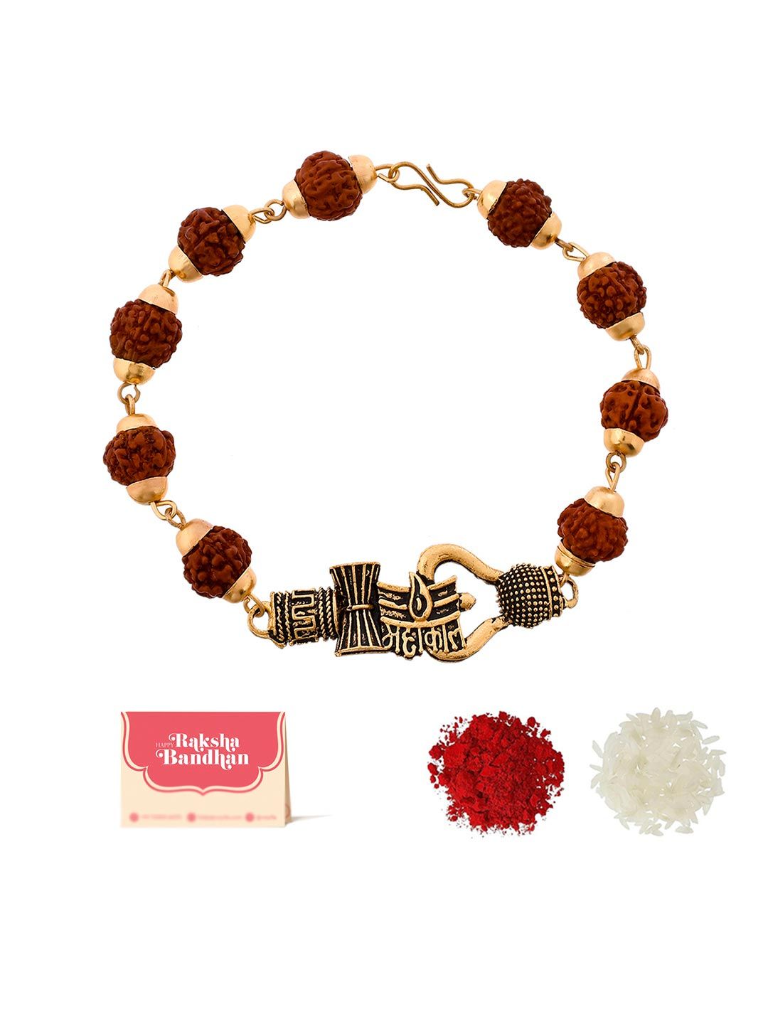 Voylla Men Lord Shiva Motifs Rudraksha Rakhi