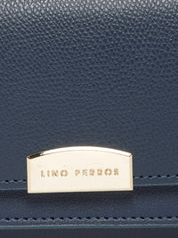 Lino Perros Women Blue Solid Three Fold Wallet