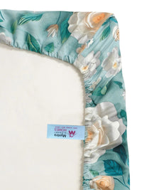 Myntra Elegant Homes Turquoise Blue Floral 400 TC Cadar dengan 2 Sarung Bantal