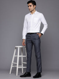 Raymond Men Checked Slim Fit Formal Trousers