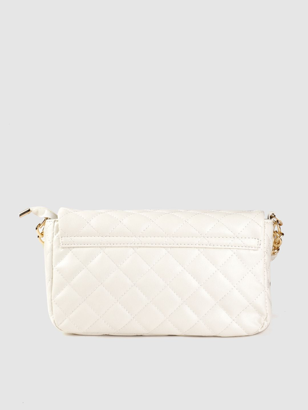 Lino Perros Women White Quilted Structured Sling Bag