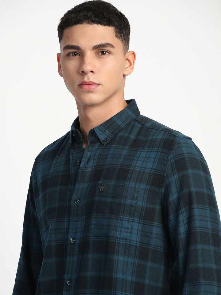 THE BEAR HOUSE Men Slim Fit Tartan Checks Opaque Checked Casual Shirt