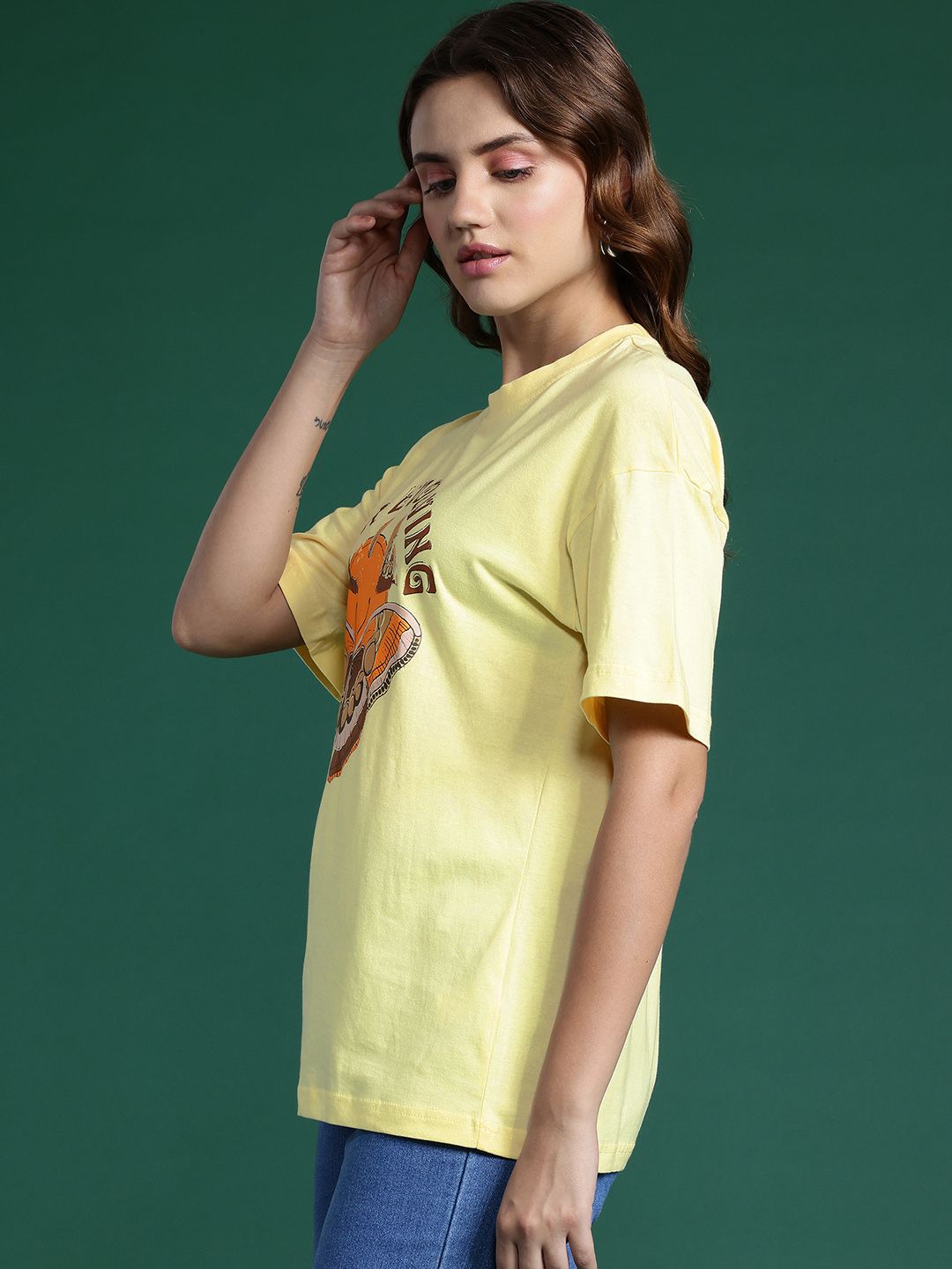 DressBerry Women Printed Pure Cotton T-shirt