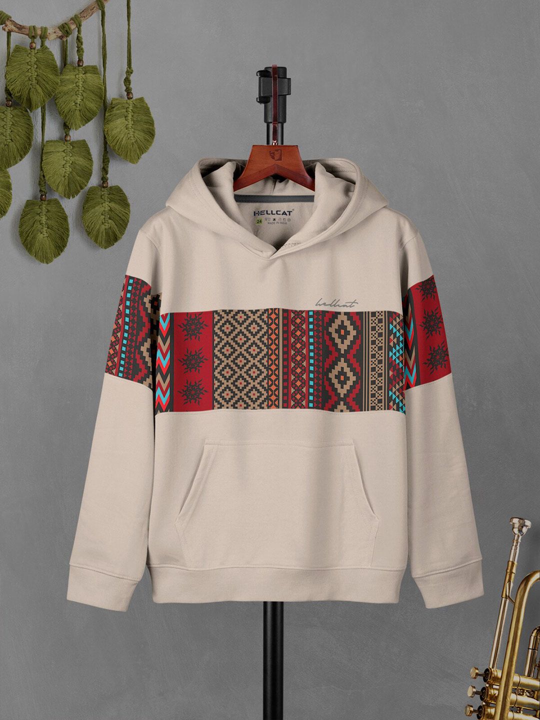 HELLCAT Boys Printed Hooded Sweatshirt With Joggers
