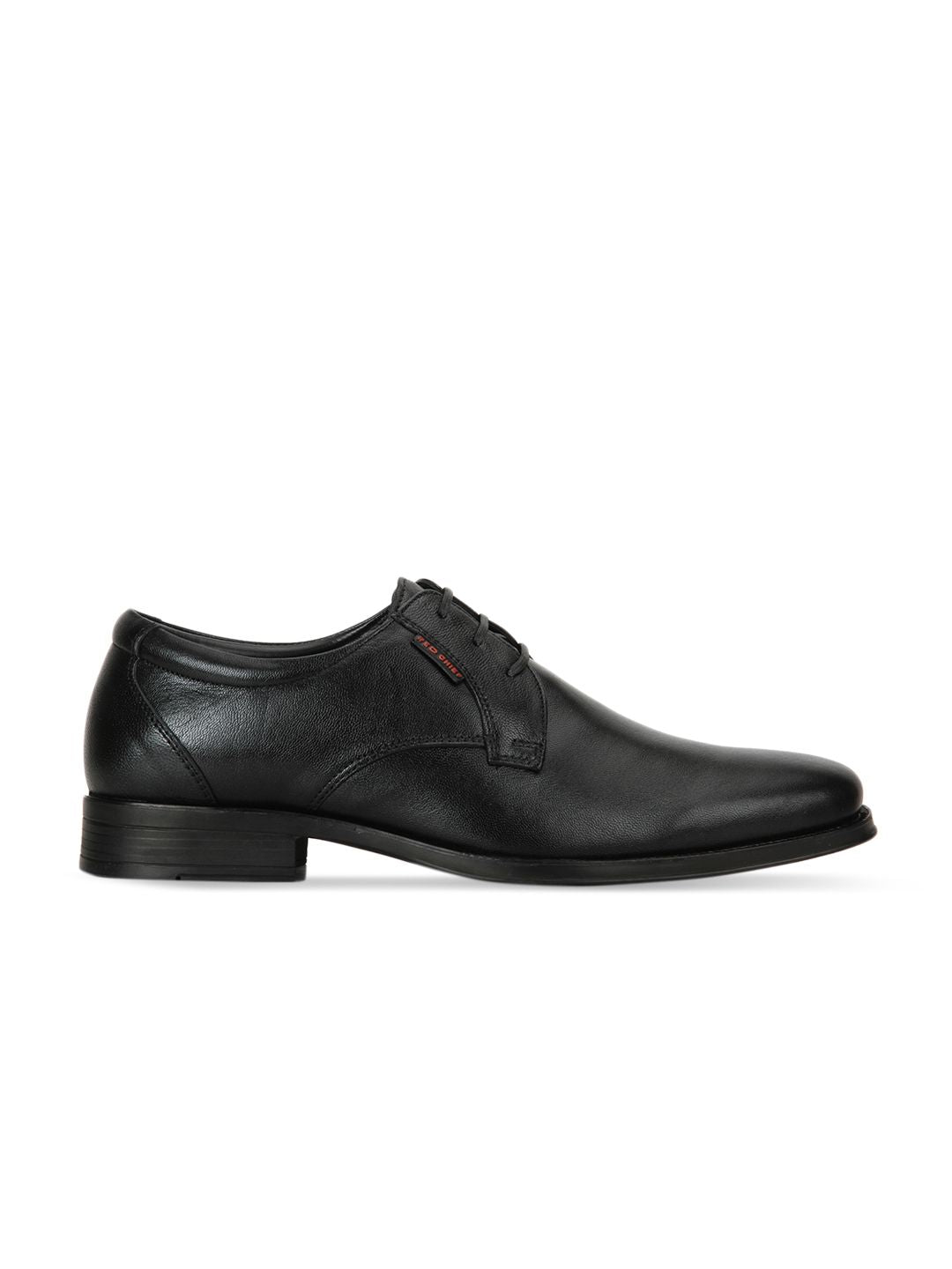 Red Chief Men Black Solid Leather Formal Derbys