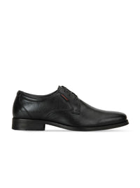 Red Chief Men Black Solid Leather Formal Derbys
