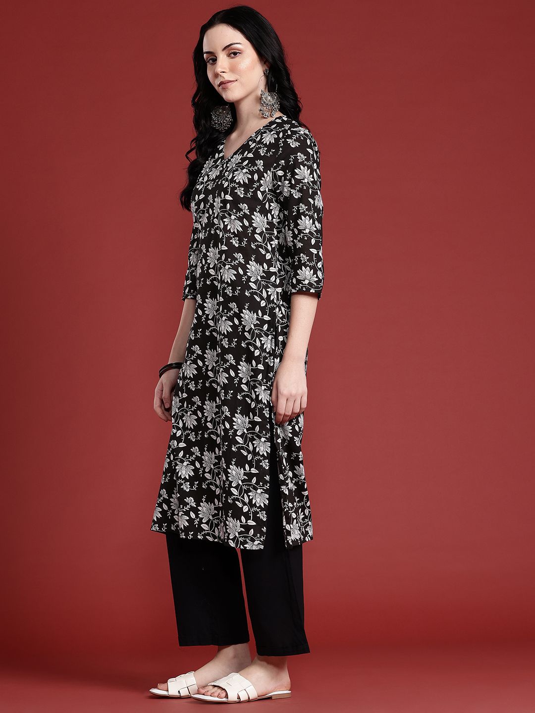 Anouk Floral Printed Pure Cotton Kurta