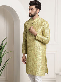 SOJANYA Floral Printed Kolar Mandarin Lengan Panjang Kurta Lurus