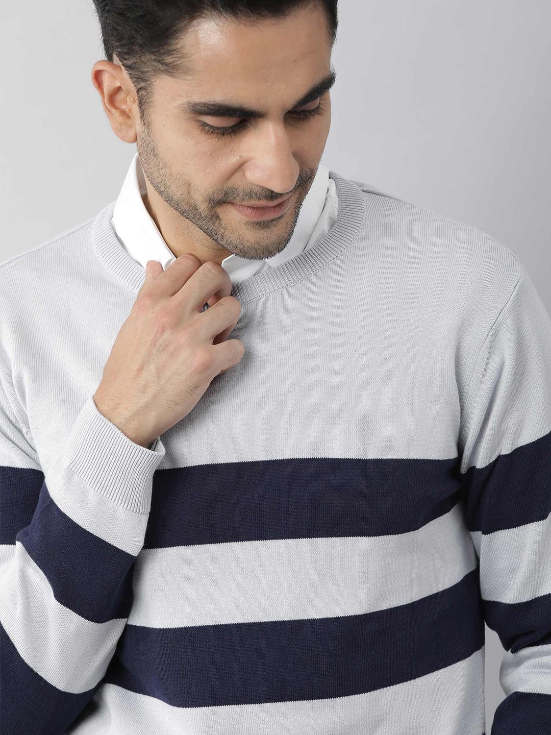 RARE RABBIT Men Marri Slim Fit Striped Sweater Vest